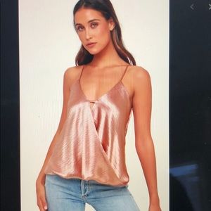 Lulu’s Pink Satin Tank NWT